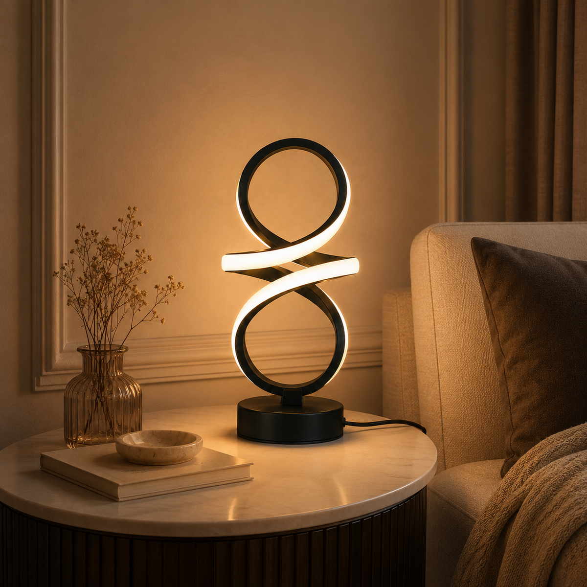 Lampe Spirale – Lampe de table LED moderne
