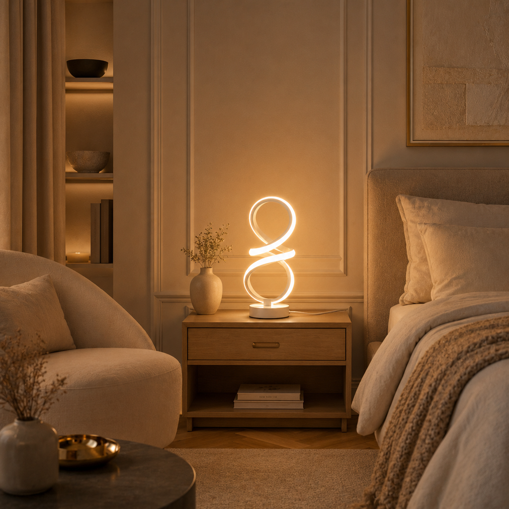 Lampe Spirale – Lampe de table LED moderne