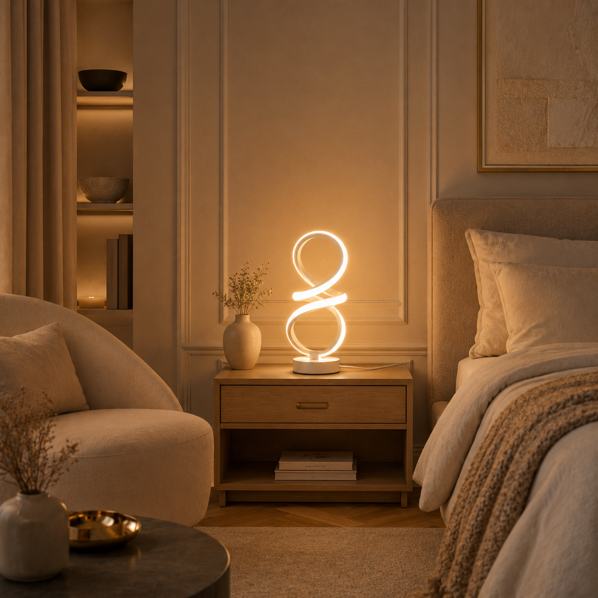 Lampe Spirale – Lampe de table LED moderne