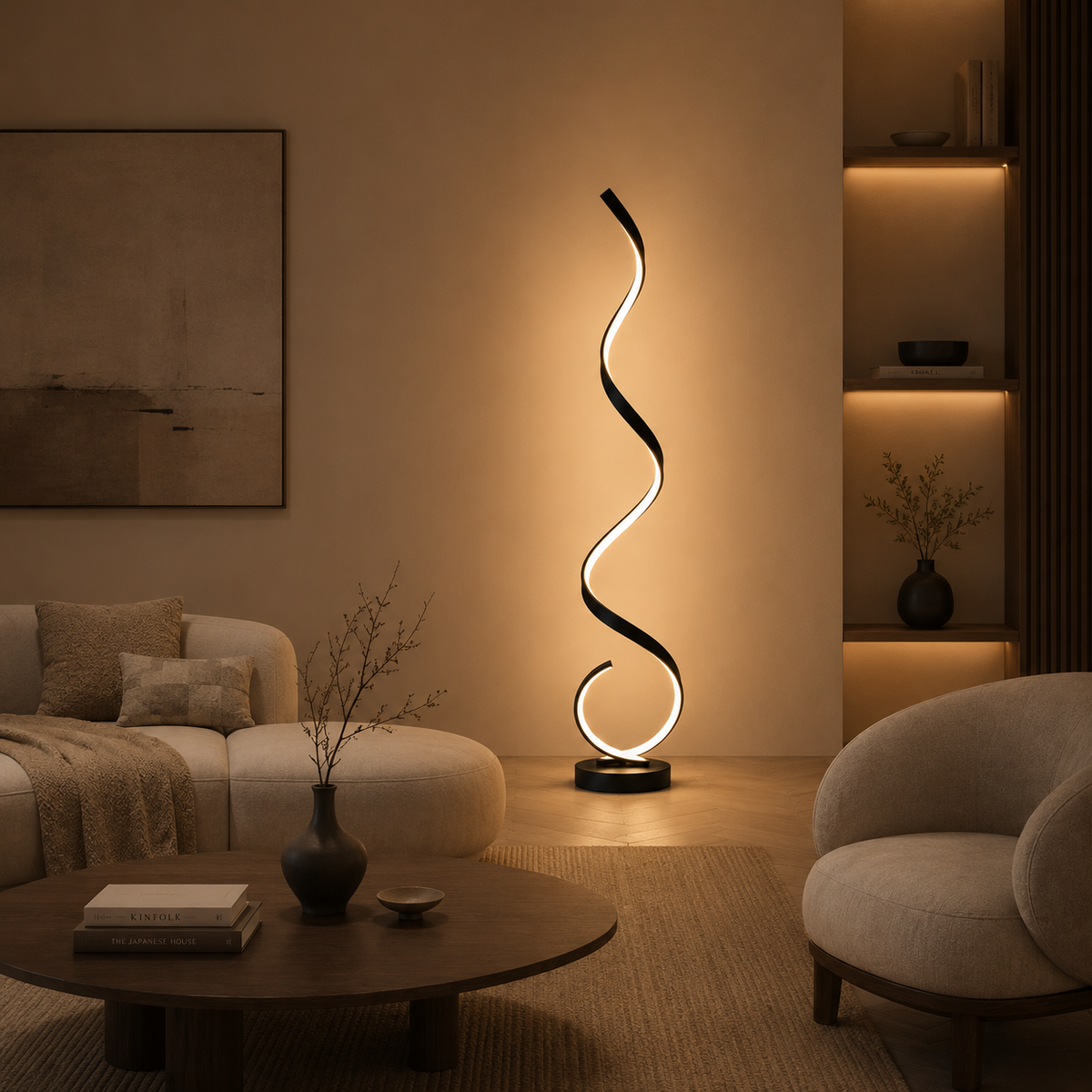 Lampadaire Volute – Lampadaire LED moderne