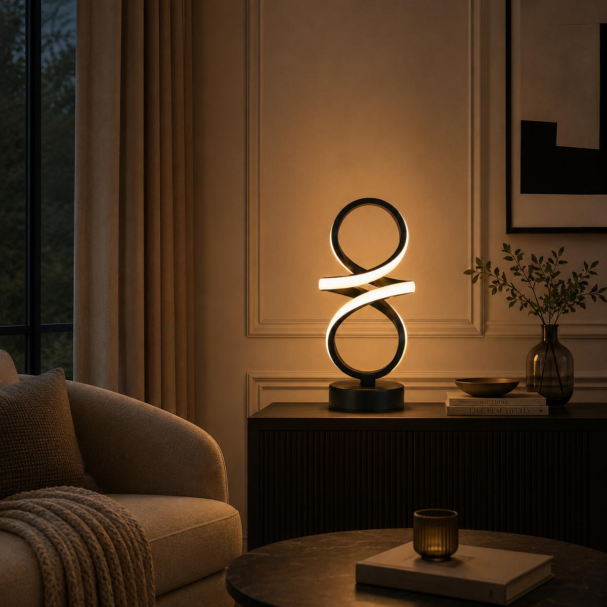 Lampe Spirale – Lampe de table LED moderne